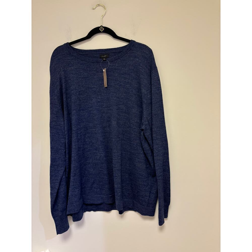 J.CREW 100% Cotton Crewneck Sweater XXL NWT Blue